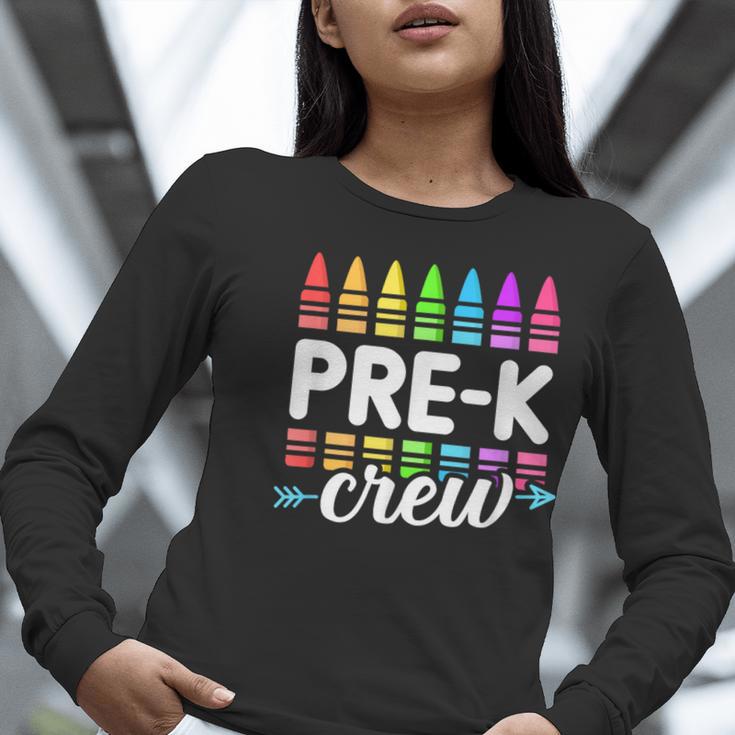 Pre-K Crew Teacher Team Squad Hello Back School Graduation Women Long Sleeve T-Shirt, funny gift Pre-K Crew Teacher Team Squad Hello Back School Graduation Women Long Sleeve T-Shirt, funny gift