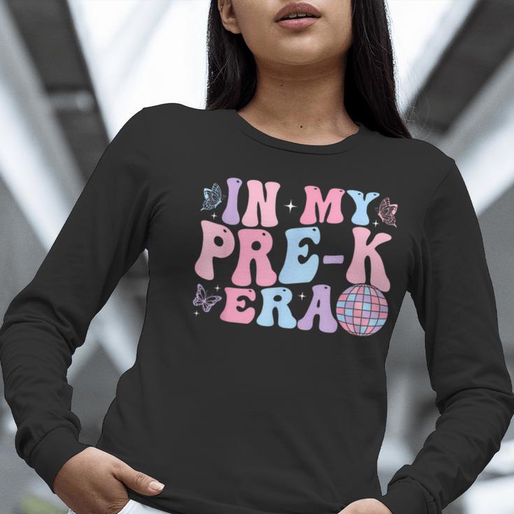 In My Pre K Era Groovy Back To School First Day Teacher Kids Women Long Sleeve T-Shirt, Groovy Teacher Shirts, funny gift