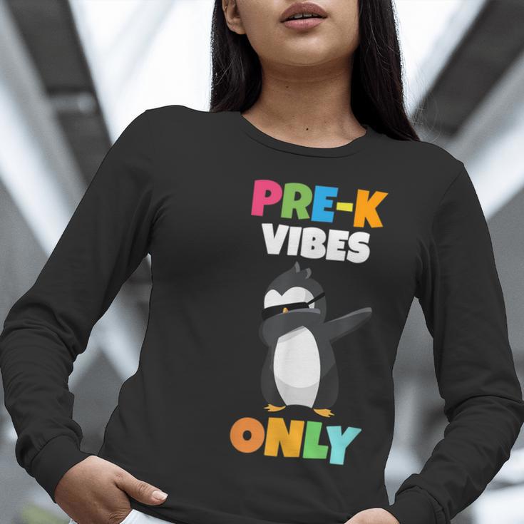 Pre-K Vibes Only Penguin Teachers Kids Back To School Women Long Sleeve T-Shirt, funny gift