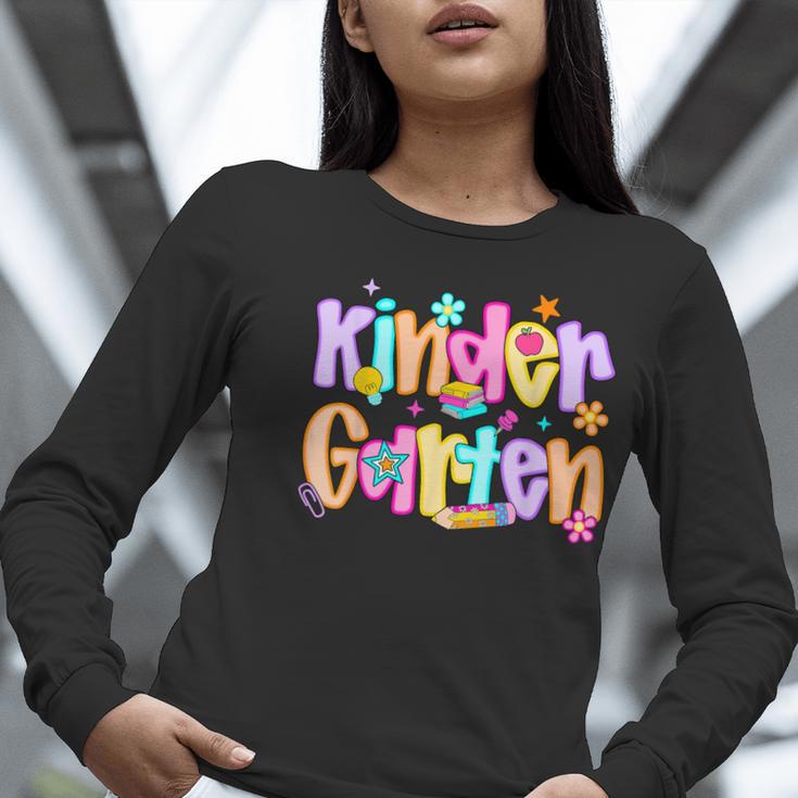 Preppy Kindergarten First Day Of School Teachers Girls Boys Women Long Sleeve T-Shirt, funny gift Preppy Kindergarten First Day Of School Teachers Girls Boys Women Long Sleeve T-Shirt, funny gift