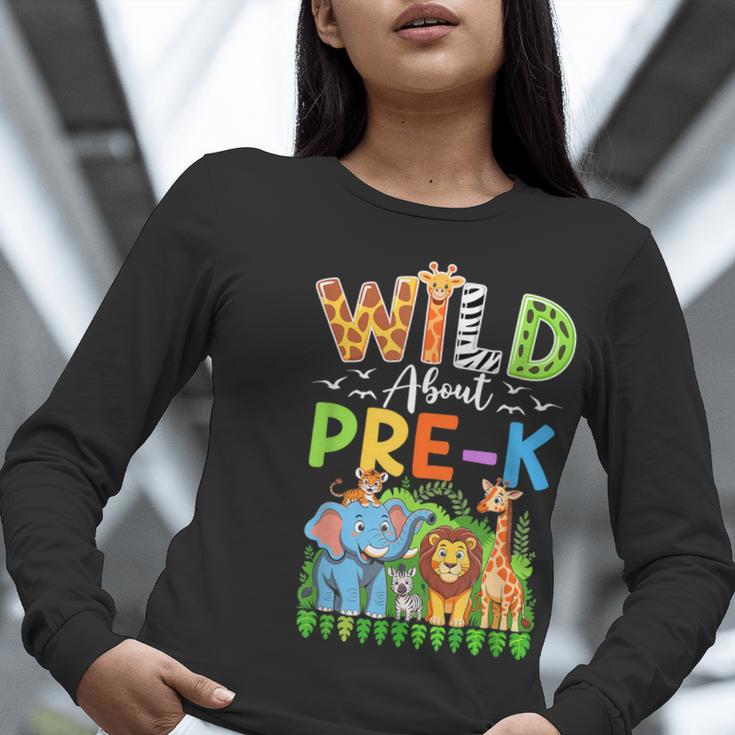 Preschool Teacher Kids Back To School Wild About Pre-K Women Long Sleeve T-Shirt, funny gift Preschool Teacher Kids Back To School Wild About Pre-K Women Long Sleeve T-Shirt, funny gift