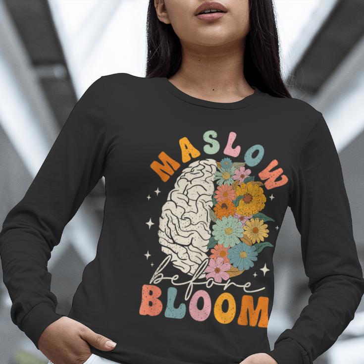Psychologist Maslow Before Bloom Sped Teacher Classroom Women Long Sleeve T-Shirt, funny gift Psychologist Maslow Before Bloom Sped Teacher Classroom Women Long Sleeve T-Shirt, funny gift