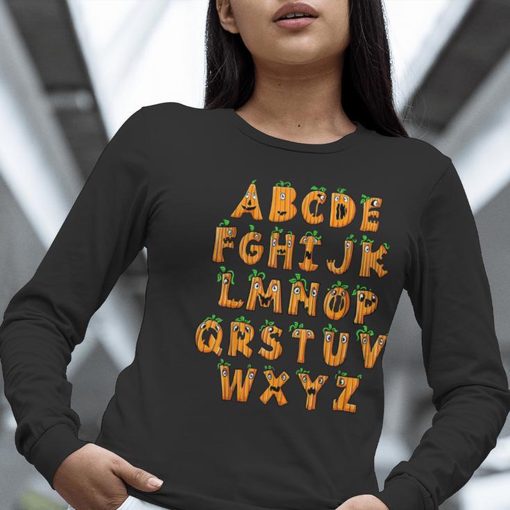 Pumpkin ABC Halloween Alphabet Costume School Teacher Kids Women Long Sleeve T-Shirt, funny gift Pumpkin ABC Halloween Alphabet Costume School Teacher Kids Women Long Sleeve T-Shirt, funny gift