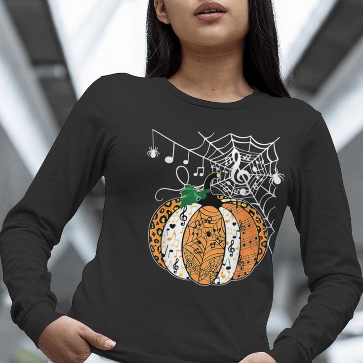 Pumpkin Music Teacher Halloween Fall Music Notes Autumn Women Long Sleeve T-Shirt, funny gift Pumpkin Music Teacher Halloween Fall Music Notes Autumn Women Long Sleeve T-Shirt, funny gift