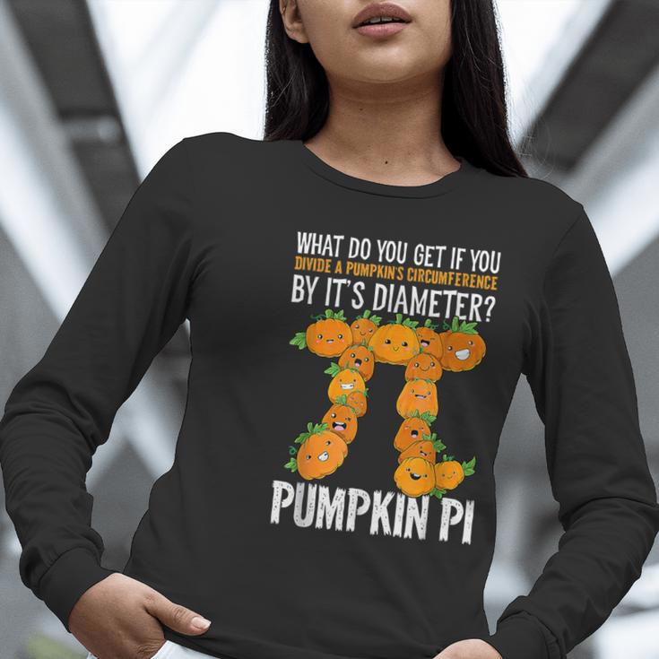 Pumpkin Pi Math Teacher Halloween Geometry Women Long Sleeve T-Shirt, funny gift