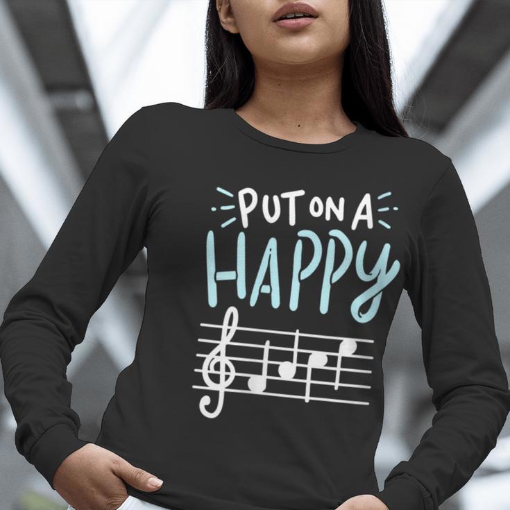 Put On A Happy Face Music Music Teacher Women Long Sleeve T-Shirt, funny gift Put On A Happy Face Music Music Teacher Women Long Sleeve T-Shirt, funny gift