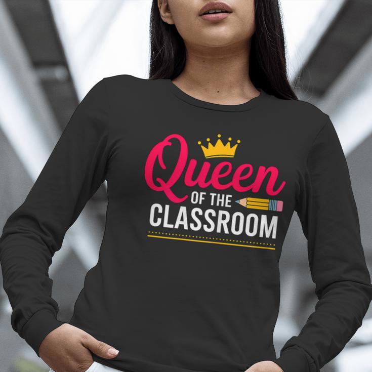 Queen Of The Classroom Teacher Women Long Sleeve T-Shirt, funny gift Queen Of The Classroom Teacher Women Long Sleeve T-Shirt, funny gift