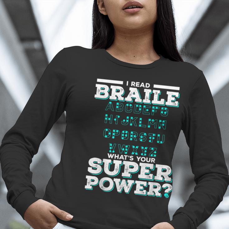 I Read Braille Tell Me Your Superpower Braille Teacher For Men Women Women Long Sleeve T-Shirt, funny gift I Read Braille Tell Me Your Superpower Braille Teacher For Men Women Women Long Sleeve T-Shirt, funny gift