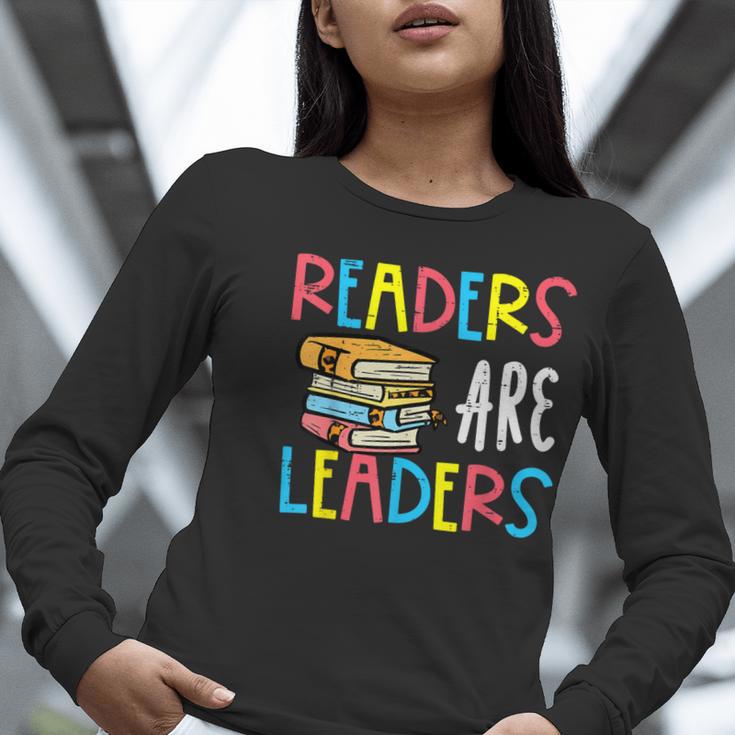 Readers Are Leaders Reading Book Lover Teacher Women Men Kid Women Long Sleeve T-Shirt, funny gift