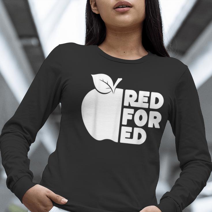Red For Ed Teacher Support Public Education For Men Women Kids Women Long Sleeve T-Shirt, funny gift Red For Ed Teacher Support Public Education For Men Women Kids Women Long Sleeve T-Shirt, funny gift