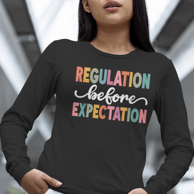Regulation Before Expectation Cute ABA SPED Teacher Therapy Women Long Sleeve T-Shirt, funny gift