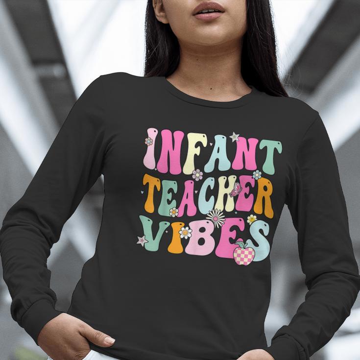 Retro Infant Teacher Vibes Women Daycare Teacher Women Long Sleeve T-Shirt, funny gift Retro Infant Teacher Vibes Women Daycare Teacher Women Long Sleeve T-Shirt, funny gift