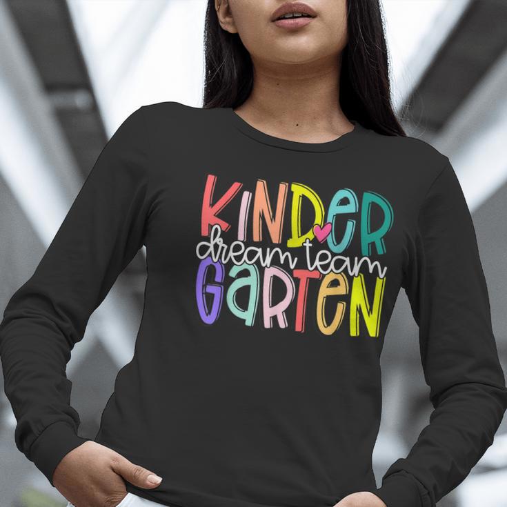 Retro Kindergarten Dream Team Back To School Teacher Kids Women Long Sleeve T-Shirt, funny gift