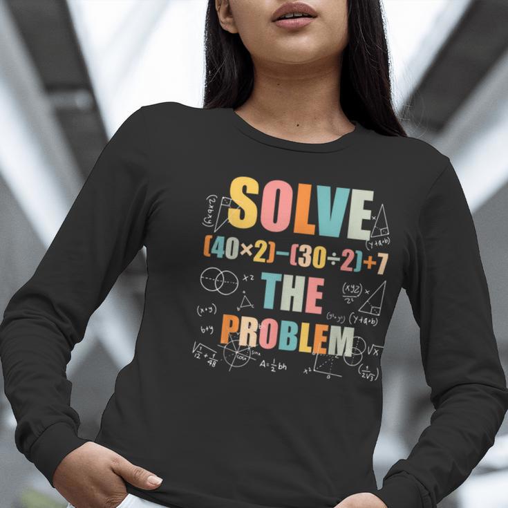 Retro Solve The Problem 67 Meme Joke Math Teacher Women Long Sleeve T-Shirt, funny gift Retro Solve The Problem 67 Meme Joke Math Teacher Women Long Sleeve T-Shirt, funny gift