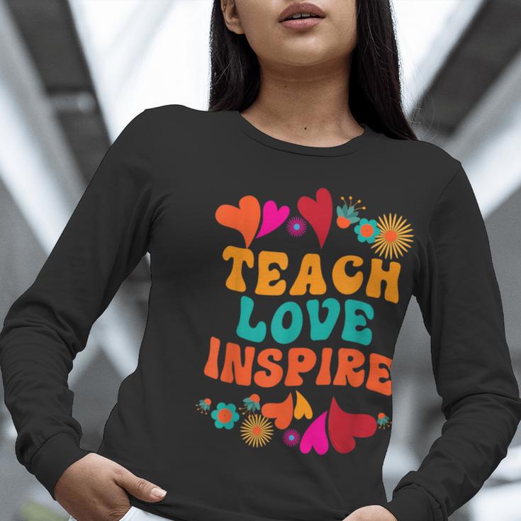 Retro Teach Love Inspire Back To School Teachers Women Long Sleeve T-Shirt, funny gift Retro Teach Love Inspire Back To School Teachers Women Long Sleeve T-Shirt, funny gift
