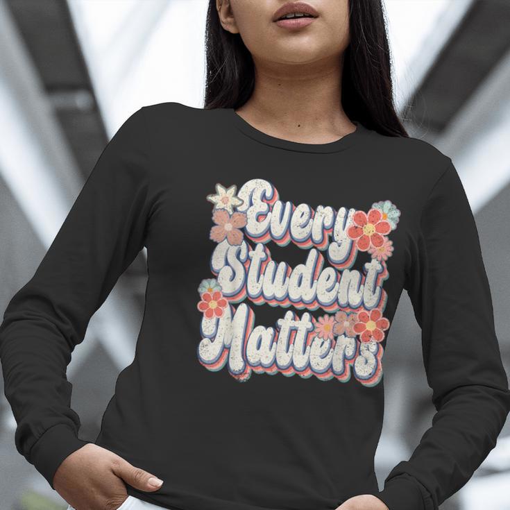 Retro Vintage Every Student Matters Teacher Paraprofessional Women Long Sleeve T-Shirt, funny gift