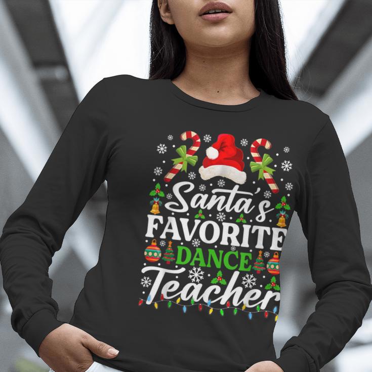 Santa's Favorite Dance Teacher Shirt Christmas Pajama Women Long Sleeve T-Shirt, funny gift Santa's Favorite Dance Teacher Shirt Christmas Pajama Women Long Sleeve T-Shirt, funny gift