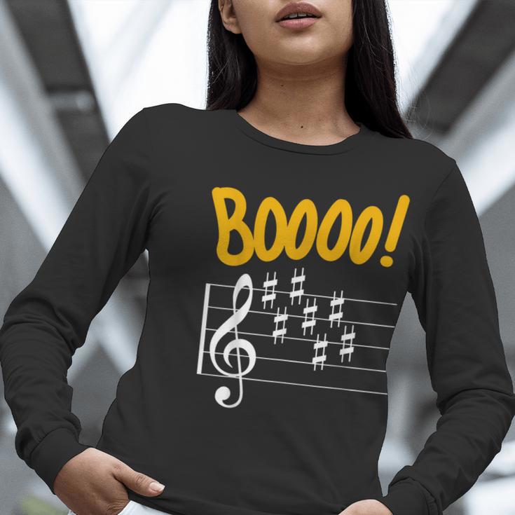 Scary Key Signature Boo Music Halloween Musician Teacher Men Women Women Long Sleeve T-Shirt, funny gift
