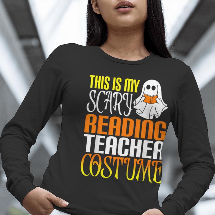 This Is My Scary Reading Teacher Costume Halloween School Women Long Sleeve T-Shirt, funny gift