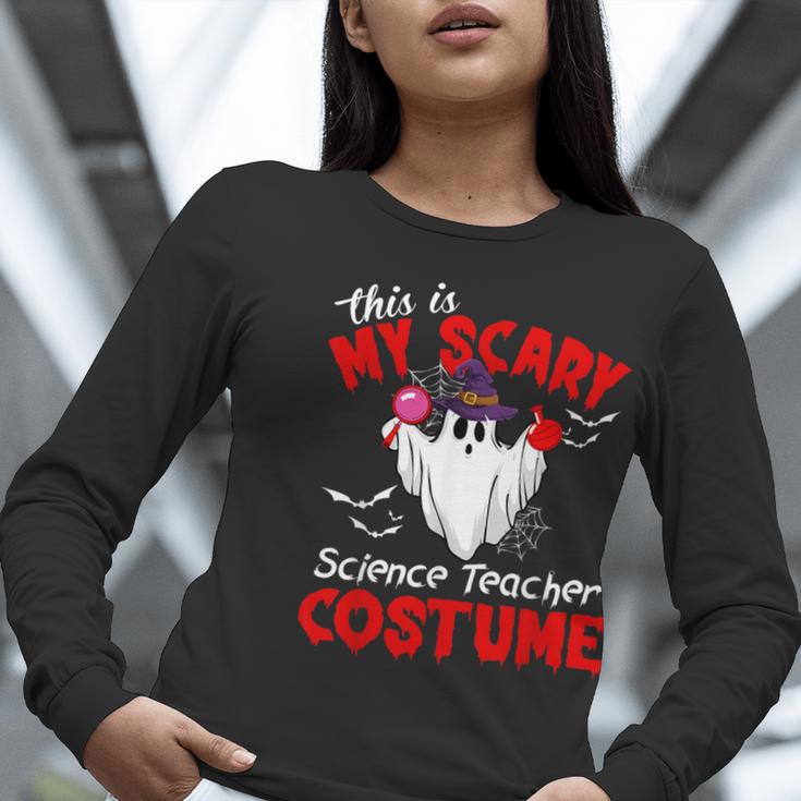 This Is My Scary Science Teacher Costume Ghost Halloween Women Long Sleeve T-Shirt, Science Teacher Shirts, funny gift This Is My Scary Science Teacher Costume Ghost Halloween Women Long Sleeve T-Shirt, Science Teacher Shirts, funny gift