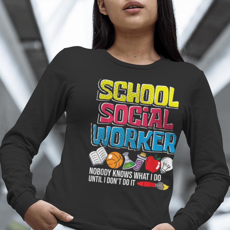 School Social Worker Teacher Caseworker Public Servant LSW Women Long Sleeve T-Shirt, funny gift School Social Worker Teacher Caseworker Public Servant LSW Women Long Sleeve T-Shirt, funny gift