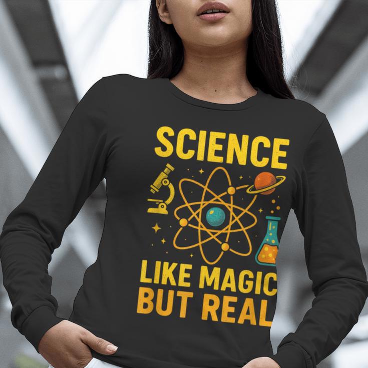 Science Like Magic But Real Nerdy Teacher Women Long Sleeve T-Shirt, Science Teacher Shirts, funny gift
