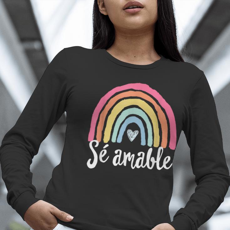 Sé Amable Spanish Bilingual Teacher Be Kind Boho Rainbow Women Long Sleeve T-Shirt, funny gift Sé Amable Spanish Bilingual Teacher Be Kind Boho Rainbow Women Long Sleeve T-Shirt, funny gift