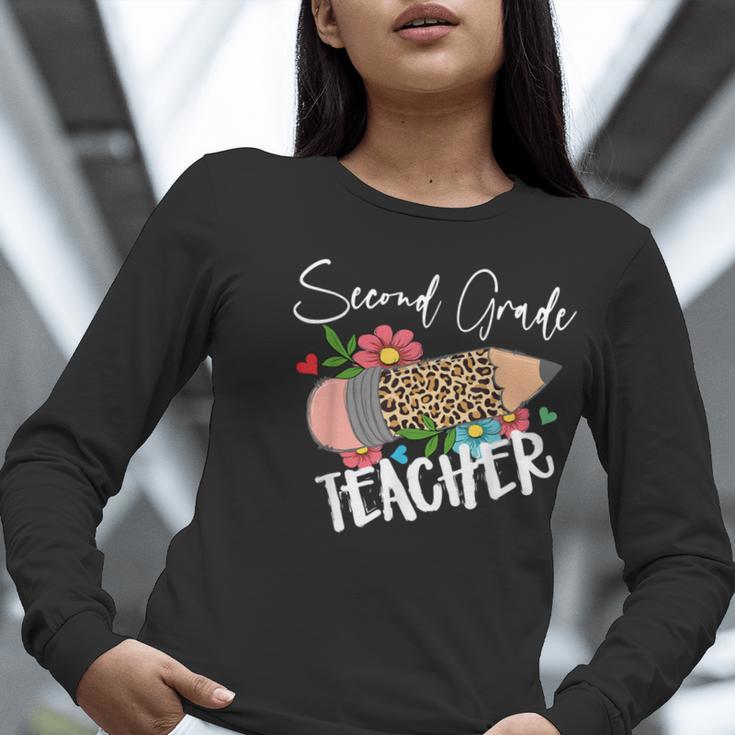 Second Grade Teacher Leopard Pencil 2nd Grade Women Teacher Women Long Sleeve T-Shirt, 2nd Grade Teacher Shirts, funny gift Second Grade Teacher Leopard Pencil 2nd Grade Women Teacher Women Long Sleeve T-Shirt, 2nd Grade Teacher Shirts, funny gift