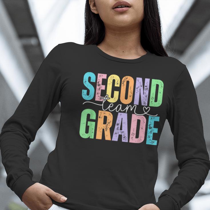 Second Grade Team Heart Teacher Student Back To School Girls Women Long Sleeve T-Shirt, funny gift