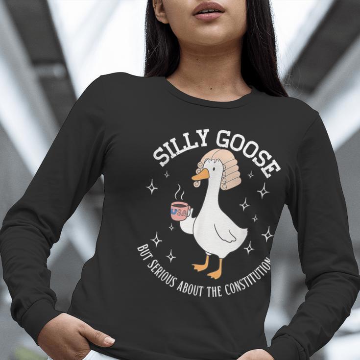 Silly Goose Constitution History Teacher Middle School Women Long Sleeve T-Shirt, History Teacher Shirts, funny gift