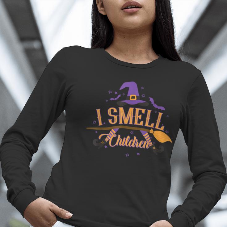 I Smell Children Wicked Cute Kindergarten Teacher Halloween Women Long Sleeve T-Shirt, funny gift