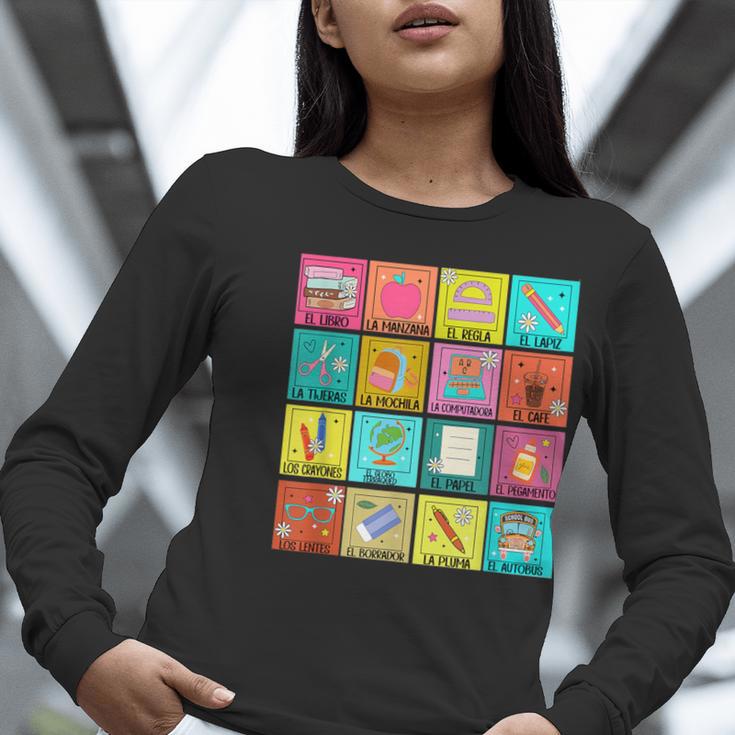 Spanish Teacher Back To School Maestra Dual Language Crew Women Long Sleeve T-Shirt, funny gift Spanish Teacher Back To School Maestra Dual Language Crew Women Long Sleeve T-Shirt, funny gift