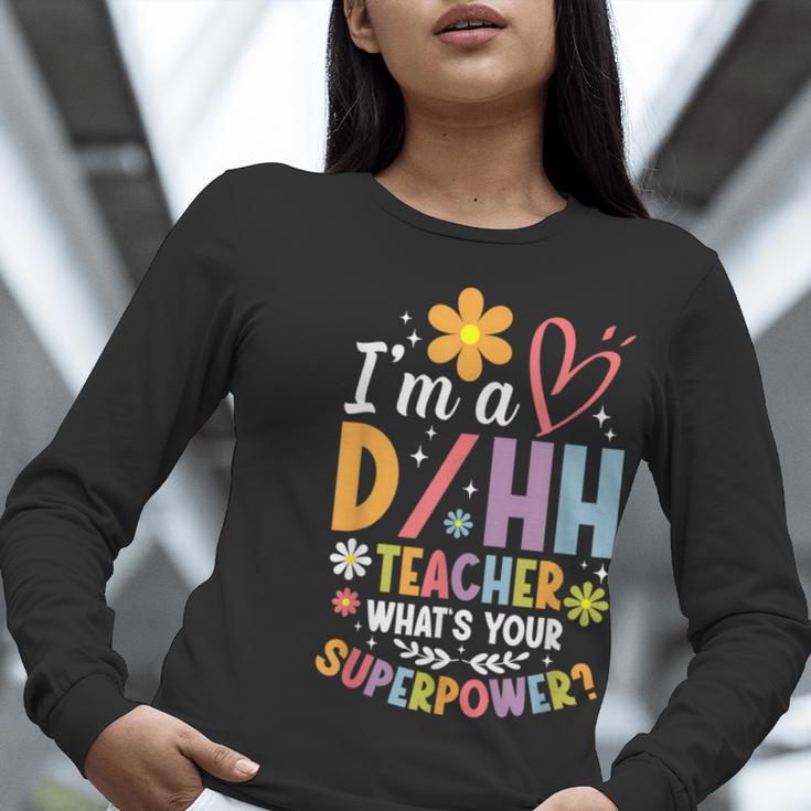 Special Education ASL Teacher Superpower DHH Teacher Women Long Sleeve T-Shirt, funny gift Special Education ASL Teacher Superpower DHH Teacher Women Long Sleeve T-Shirt, funny gift