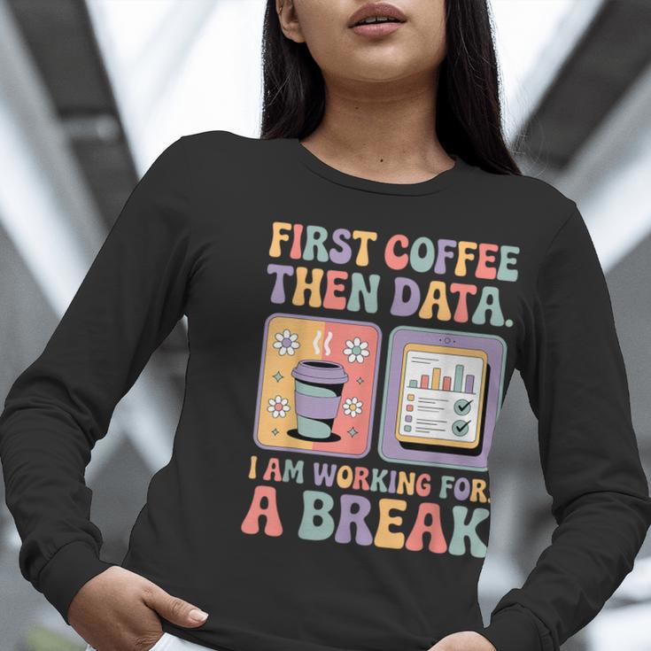 Special Education First Coffee Then Data Retro SPED Teacher Women Long Sleeve T-Shirt, funny gift Special Education First Coffee Then Data Retro SPED Teacher Women Long Sleeve T-Shirt, funny gift