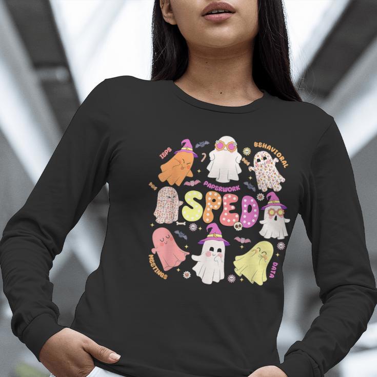 SPED Teacher Halloween Spooky Special Education Team Men Women Kids Women Long Sleeve T-Shirt, funny gift SPED Teacher Halloween Spooky Special Education Team Men Women Kids Women Long Sleeve T-Shirt, funny gift