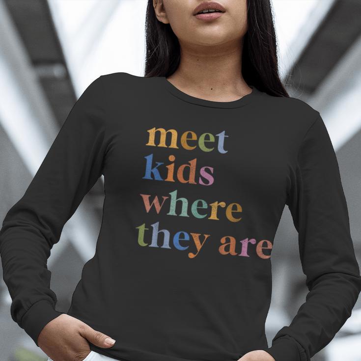 SPED Teacher SLP Meet Kids Where They Are Special Education Women Long Sleeve T-Shirt, funny gift SPED Teacher SLP Meet Kids Where They Are Special Education Women Long Sleeve T-Shirt, funny gift
