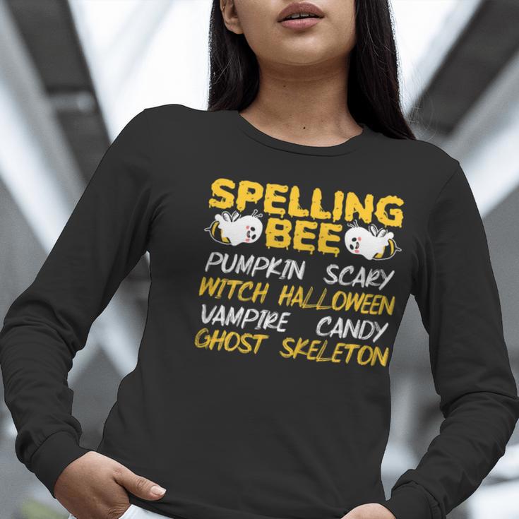 Spelling Bee Costume For a Halloween Teacher Pun Women Women Long Sleeve T-Shirt, funny gift