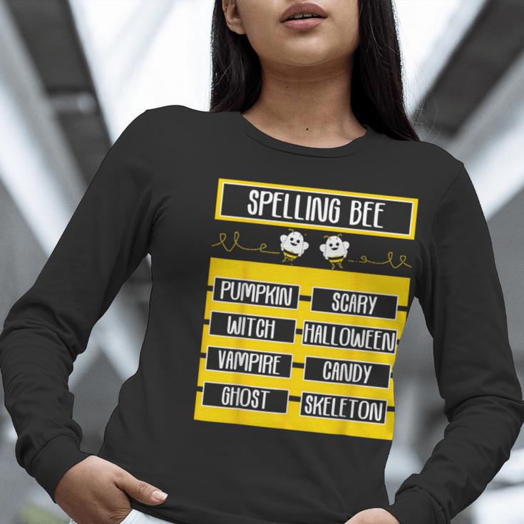 Spelling Bee Halloween Teachers Bee Spelling Competition Women Long Sleeve T-Shirt, funny gift