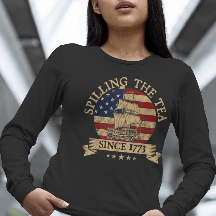 Spilling The Tea Since 1773 Vintage Us History Teacher Women Long Sleeve T-Shirt, History Teacher Shirts, funny gift