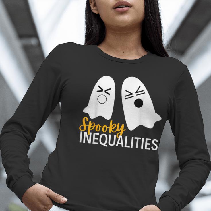 Spooky Ghost Inequalities Halloween Math Teacher Women Long Sleeve T-Shirt, funny gift Spooky Ghost Inequalities Halloween Math Teacher Women Long Sleeve T-Shirt, funny gift