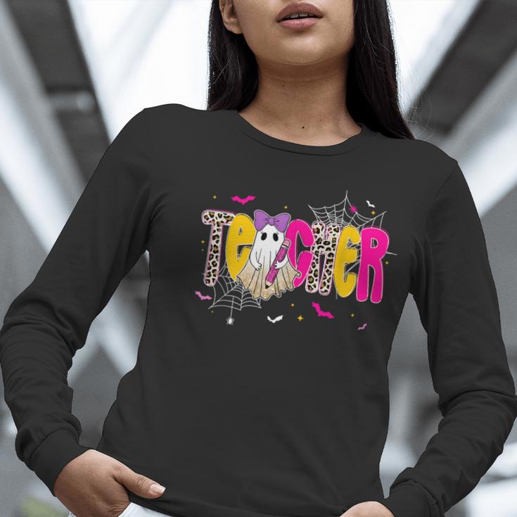 Spooky Halloween Teacher Para Counselor SPED Preppy Boo Kids Women Long Sleeve T-Shirt, funny gift Spooky Halloween Teacher Para Counselor SPED Preppy Boo Kids Women Long Sleeve T-Shirt, funny gift