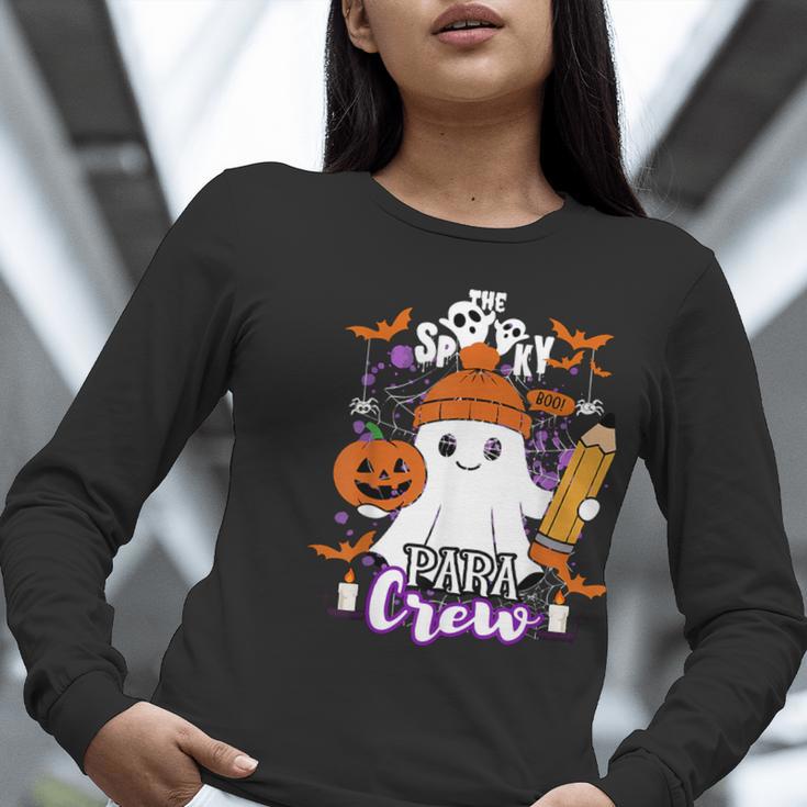 Spooky Para Crew Ghost Halloween Paraprofessional Teacher Women Long Sleeve T-Shirt, funny gift Spooky Para Crew Ghost Halloween Paraprofessional Teacher Women Long Sleeve T-Shirt, funny gift