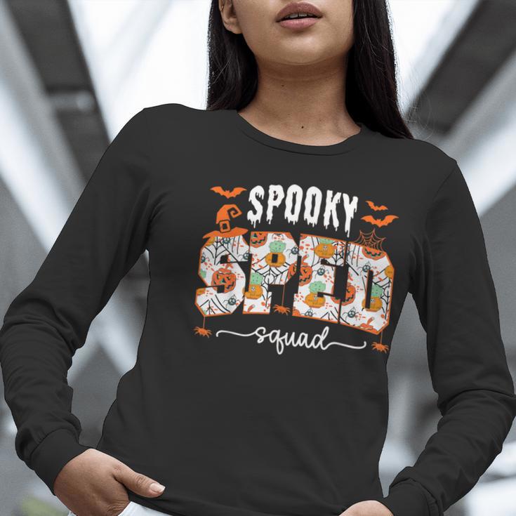 Spooky SPED Squad Special Education Teacher Halloween Ghost Women Long Sleeve T-Shirt, funny gift