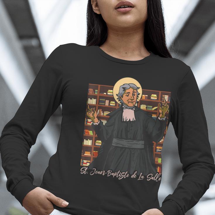 St Jean Baptiste De La Salle Patron Saint Education Teachers Women Long Sleeve T-Shirt, funny gift