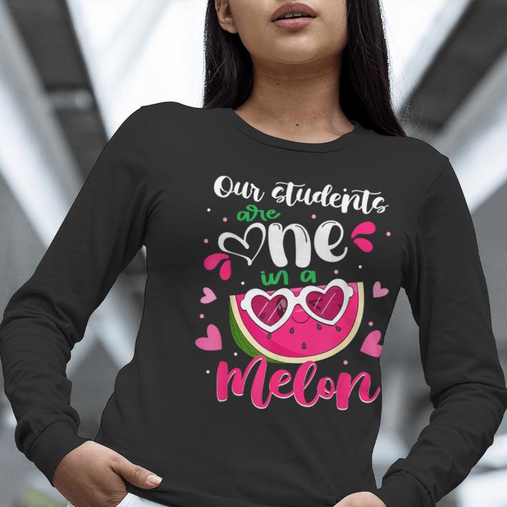 Our Students Are One In A Melon Teacher Watermelon Summer Women Long Sleeve T-Shirt, funny gift