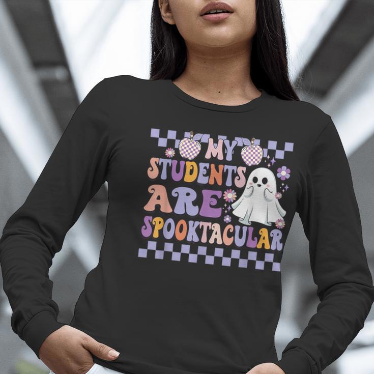 My Students Are Spooktacular Teacher Halloween Vibes Women Long Sleeve T-Shirt, funny gift
