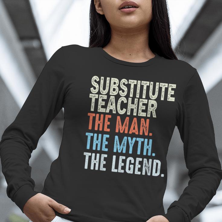 Substitute Teacher Man The Myth The Legend Appreciation Day Women Long Sleeve T-Shirt, funny gift Substitute Teacher Man The Myth The Legend Appreciation Day Women Long Sleeve T-Shirt, funny gift