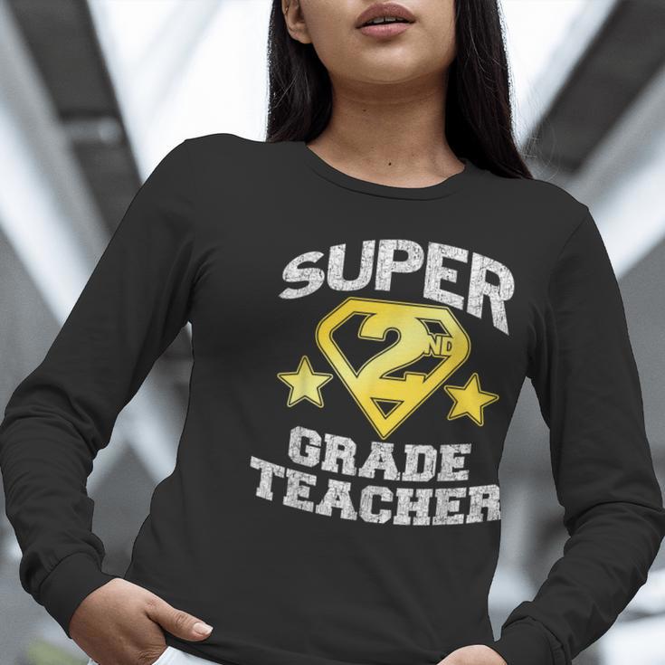 Super 2nd Grade Teacher Hero Women Long Sleeve T-Shirt, Super Teacher Shirts, 2nd Grade Teacher Shirts, funny gift
