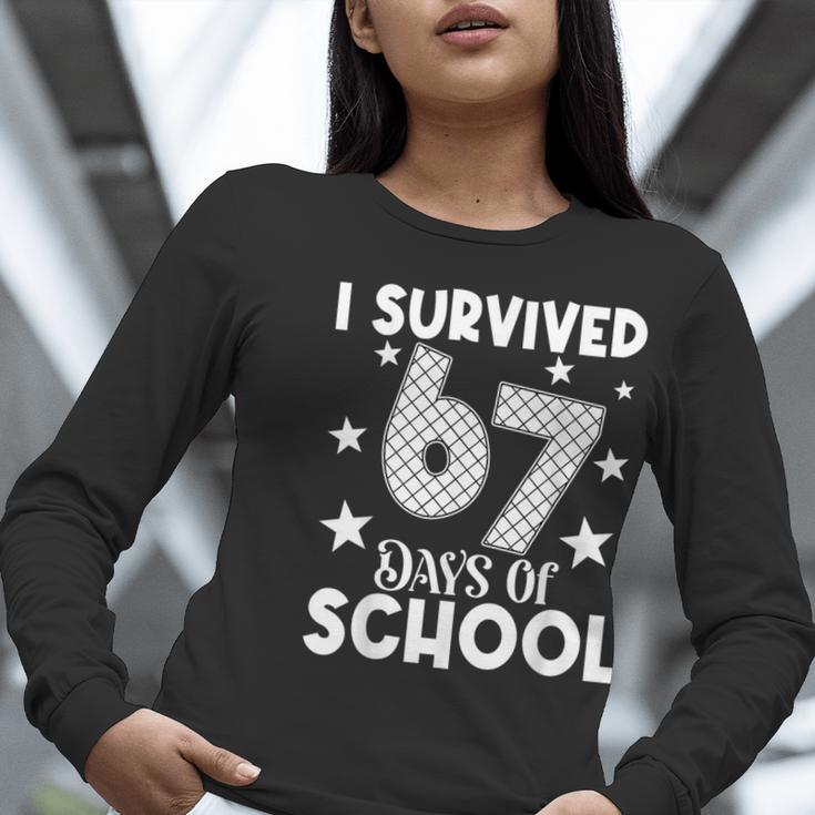 I Survived 67 Days Of School Teachers Students Women Long Sleeve T-Shirt, funny gift