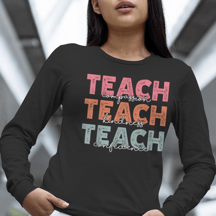 Teach Compassion Kindness Confidence For Teacher Women Long Sleeve T-Shirt, funny gift
